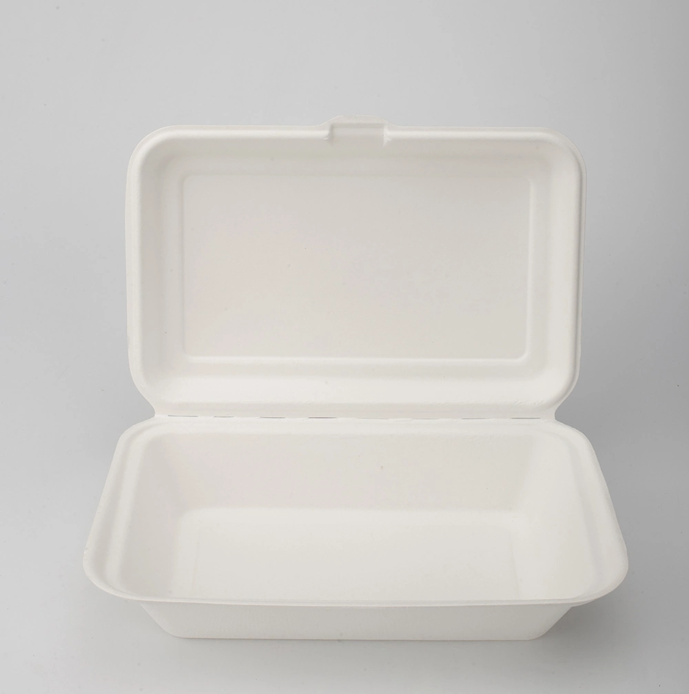 Factory Promotion Bagasse Hamburger Clamshell Box Sugarcane Environmentally Square Hamburger Boxhot Sale Products