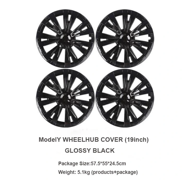 New Arrival 4PCS for Tesla Model Y Wheel Cover Hubcaps 19 Inch Wheel Hub Cover for Model Y Replacement Steering Wheel Rim Protector Kit